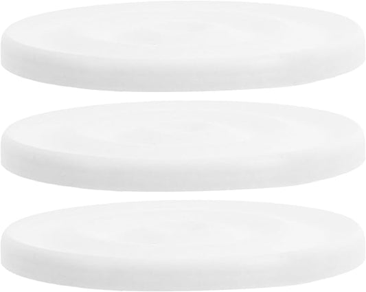 3pcs Diatomite Stone Round Soap Dish & Tray - 4'' Water Absorbing Soap Holder for Bathroom Kitchen Sink, Quick Dry Sponge Holder, White