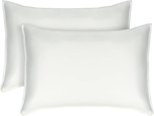 Tafts Pillow Cases Queen Size - Pure 100% Viscose Derived from Bamboo Luxuriously Soft, Silky, Cooling, Double Stitched, Envelope Closure (2 Pillowcases, Ivory White)
