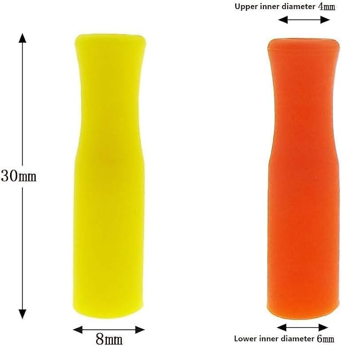 20Pcs Silicone Straw Tips for Stainless Steel and Glass Straws, Food Grade Reusable, 6mm Diameter