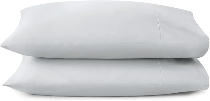 100% Organic Cotton Pillow Cases King Size Set of 2-100% Cotton Pillowcases GOTS Certified 300 Thread Count - Naturally Cooling Comfortable Breathable & Soft Pillow Cases (Shore, King)