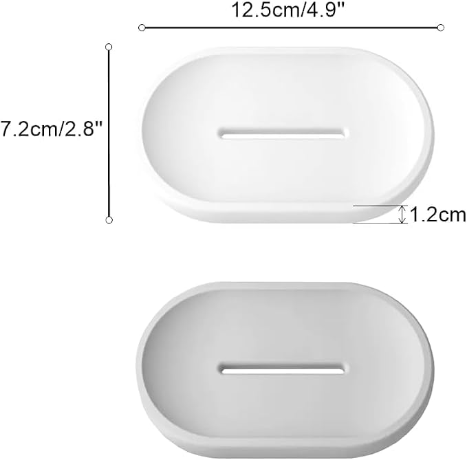 WIFORH 2pcs Diatomite Soap Dish, Stone Soap Holder, Fast Drying Sink Tray, Non-Slip and Portable Vanity Tray for Bathroom Shower Kitchen (Grey & White)
