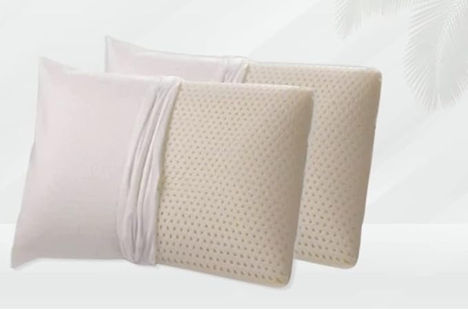 ORGANIC TEXTILES 100% Talalay Latex Bed Pillow with GOTS Certified Organic Cotton Cover (Standard Size - Firm) - Pack of 1