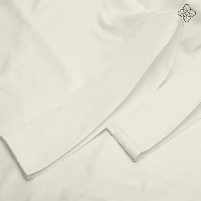 BIOWEAVES 100% Organic Cotton King Pillow Cases 300 Thread Count Soft Sateen Weave GOTS Certified – King Size, Set of 2, Natural
