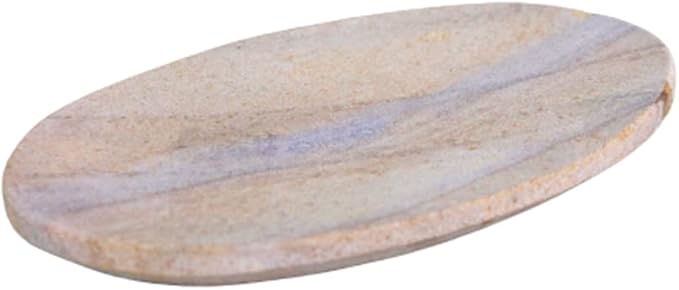 Stonkraft Natural Water Absorbent & Rigged Soap Dish Soap Holder Made of Natural Stone - Unique Bath Bathroom Accessories (Oval)