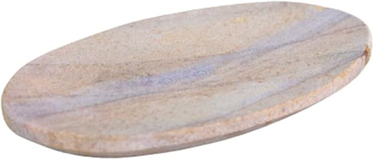 Stonkraft Natural Water Absorbent & Rigged Soap Dish Soap Holder Made of Natural Stone - Unique Bath Bathroom Accessories (Oval)