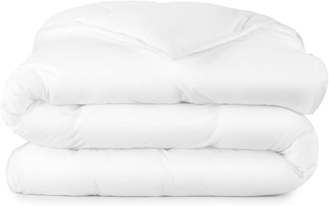 Microfiber Filled Down Alternative Comforter - Luxury Down Alternative Duvet Insert with Lightweight & Breathable Microfiber Filling and GOTS Certified Organic Cotton Cover (King/Cal King Size)