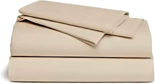 ORGANIC TEXTILES Organic Cotton Bed Sheets Set for Bedroom (Cal King Size, Champagne) 410 Thread Count, GOTS Certified, Breathable and Comfortable, Luxurious Soft, All Season Use, Machine Washable