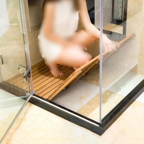 Teak Shower Mat Foldable Luxury Wooden Non-Slip Wood Bath Mat for Bathroom Bathtub Indoor Outdoor,Non Slip Wood Shower Mat for Bathroom and Spa Waterproof Commercial Floor Mat for Bathtub Po