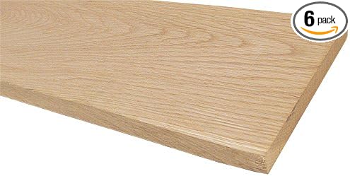 Woodchucks Wood 3/4 Inch x 2 Inch x 16 Inch Solid White Oak Lumber Boards as Cutting Board Wood (6 Pack)