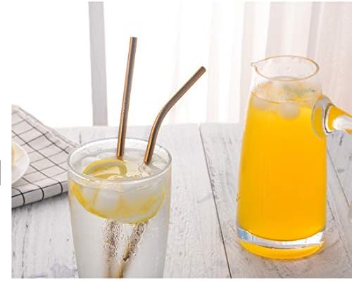 Metal Straws 48 Piece Bulk, 8.5'' Stainless Steel Straws Straight Gold 6mm Diameter for 20oz Tumblers Yeti Wholesale (48 Straight) (2156mm Gold Straight)