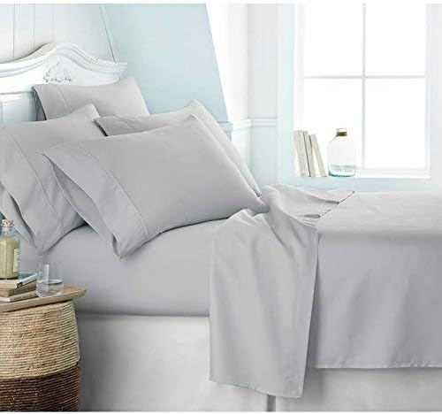 100% Organic Cotton Sheet Set, 500 Thread Count - GOTS Certified 28'' Deep Pockets - Easy Fit - Wrinkle Free -Breathable & Cooling Sheets(Silver Grey/King)