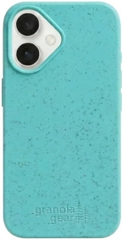 Eco by GranolaGear - Eco-Friendly Phone Case for iPhone 16 - Biodegradable, Compostable, Plastic-Free, Made from Plants - Sea Glass