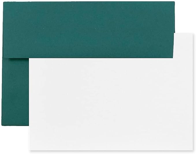 JAM PAPER Blank Greeting Cards Set with Envelopes - A2-4 3/8 x 5 3/4 - Teal - 25/Pack