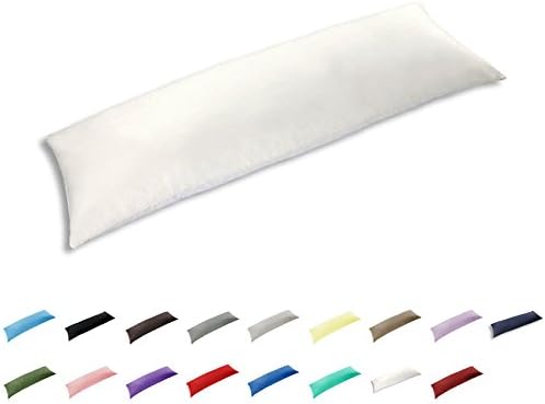 TAOSON 100% Cotton 300 Thread Count Envelope Style Body Pillow Cover Pillowcase Pillow Protector Cushion Cover Non Zippered Only Cover No Insert (White,20"x72")
