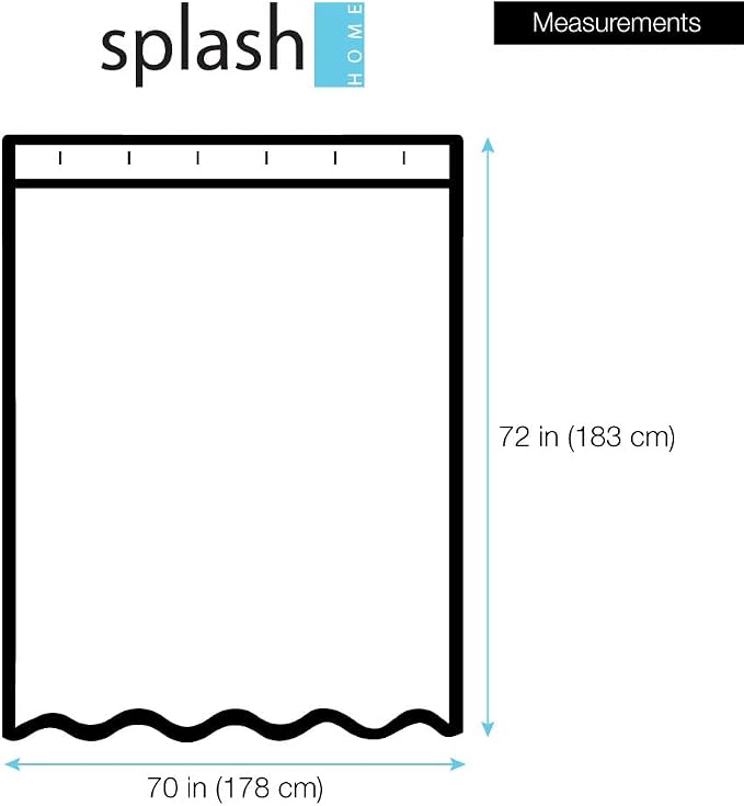 Splash Home Woodland Creatures PEVA 5G Plastic Shower Liner, Lightweight Shower Curtain Liner with 12 Rustproof Metal Grommet Holes 70” x 72” Heavy Duty Waterproof Shower Curtains for Bathroom, Red