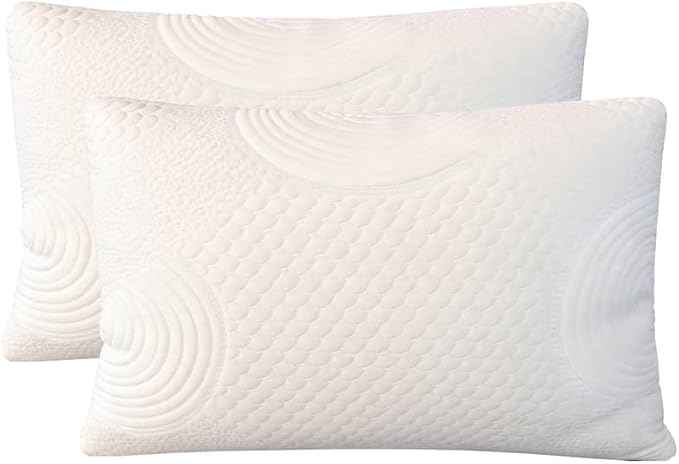 ORGANIC TEXTILES 100% Handmade Organic Shredded Latex Bed Pillow with Organic Cotton Cover - (Queen, Pack of 2)