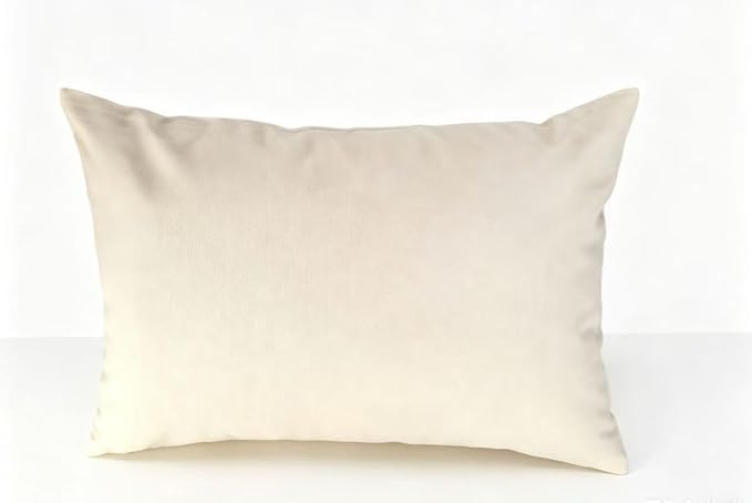 TangDepot 100% Cotton Solid Throw Pillow Cover 12x18 Cream | 100% cotton, same-color zip, machine wash & air dry. For living room, bedroom, office, car. Many colors & sizes. Cover only.