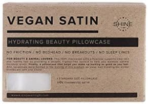 Vegan Satin Hydrating Beauty Pillowcase (White, Standard)