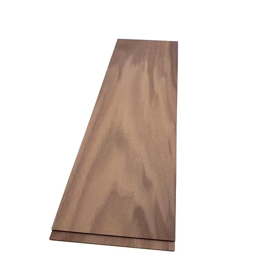 Walnut Hardwood Planks - Walnut Wood for Unfinished Wood Crafts - 1/8’’ (3mm) 100% Pure Hardwood - Laser Engraving Blanks - Solid Hardwood Planks for Crafts (1/8″ x 4 1/2″ x 18″, 2)