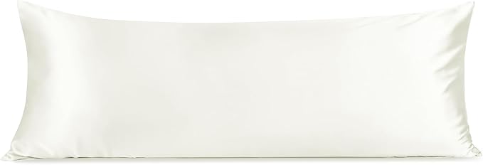 INFIIXSO Body Pillow Cover with Zipper, Luxury Mulberry Silk Body Pillow Case 20x54 Inches, Ultra Smooth and Soft Cooling Long Pillowcase, Gift for Women, Men(Cream)