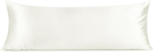 INFIIXSO Body Pillow Cover with Zipper, Luxury Mulberry Silk Body Pillow Case 20x54 Inches, Ultra Smooth and Soft Cooling Long Pillowcase, Gift for Women, Men(Cream)
