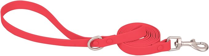 Ovale Waterproof Dog Collar Leash Combo Set, Durable and Easy to Clean, for Medium Dogs.(M, Red)