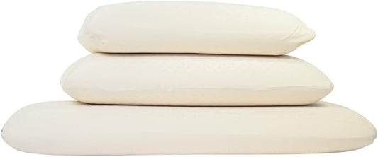 Turmerry Green Natural Bed Pillow - GOLS Certified Organic Rubber Foam Latex Pillows for Sleeping Side, Back, Stomach Sleepers Zippered Organic Cotton Cover - Size Standard - Mid Loft - Soft