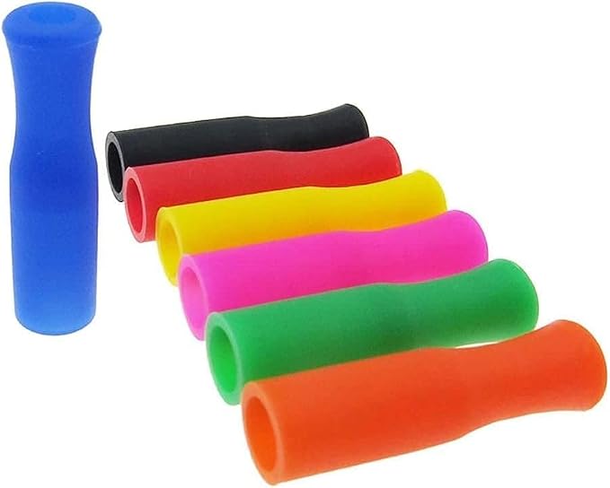 20Pcs Silicone Straw Tips for Stainless Steel and Glass Straws, Food Grade Reusable, 6mm Diameter
