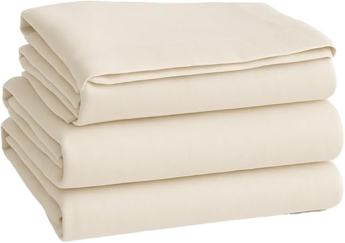 ORGANIC TEXTILES Bed Sheets with Super Soft Sateen Cotton, Solid, Queen, 350 Thread Count, 1 Fitted Sheet, 1 Flat Sheet, 2 Pillowcases