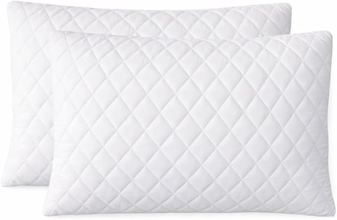 ORGANIC TEXTILES 100% Handmade Organic Shredded Latex Bed Pillow with Quilted Cotton Removable Cover - (Standard, Pack of 2)
