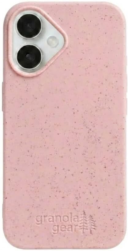 Eco by GranolaGear - Eco-Friendly Phone Case for iPhone 16 - Biodegradable, Compostable, Plastic-Free, Made from Plants - Pink Sands