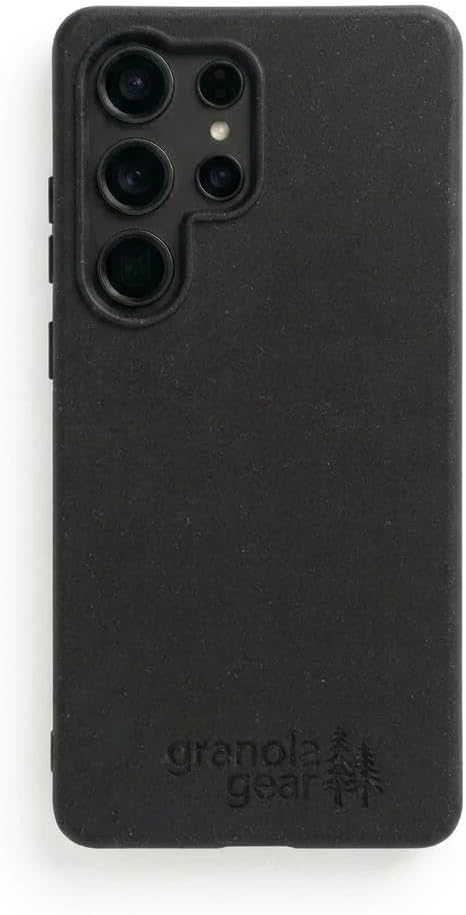 Eco by GranolaGear - Eco-Friendly Phone Case for Samsung Galaxy S25 Ultra - Biodegradable, Compostable, Plastic-Free, Made from Plants - Black Stone