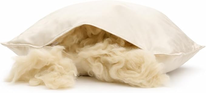 ORGANIC TEXTILES 100% Natural Kapok Pillow for Sleeping with Organic Cotton Cover, (King Size), GOTS Certified, Adjustable Loft, Cooling and Breathable, Easy Care, Back, Side, and Stomach Sleeper