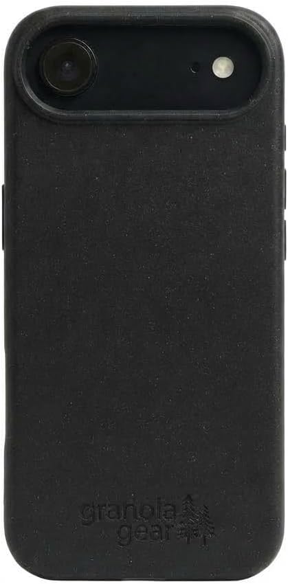 Eco by GranolaGear - Eco-Friendly Phone Case for iPhone 17 Air - Biodegradable, Compostable, Plastic-Free, Made from Plants - Black Stone