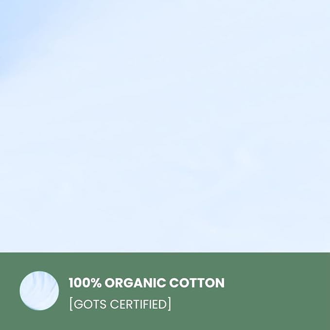 ORGANIC TEXTILES Premium Quality Bed Sheets - Organic Cotton 350 Thread Count - GOTS Certified - Twin, (3 Pc. Set) - Sky Blue