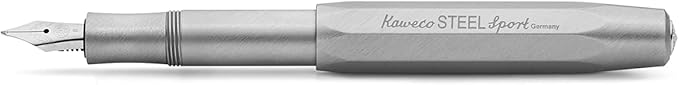 Kaweco STEEL SPORT Fountain Pen I Exclusive Reservoir Pen for Ink Cartridges Including Retro Metal Box I Writing Instrument Pen 13 cm I Nib: EF (Extra Fine)