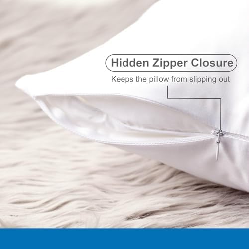 Pillow Cases - 100% Viscose Derived from Bamboo - Cooling Pillowcase - King Size, Navy Gray, Set of 2 Zippered - for Hot Sleepers - Soft Pillow Covers - by Vegan Silk