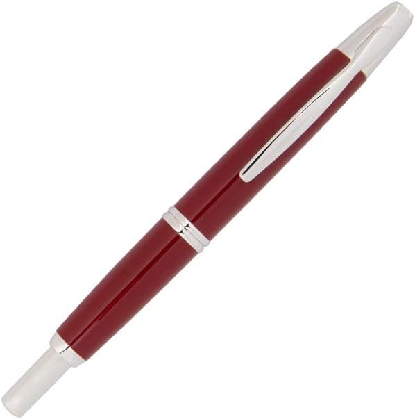 PILOT Vanishing Point Collection Refillable & Retractable Fountain Pen, Red Barrel with Rhodium Accents, Blue Ink, Broad Nib (60344)