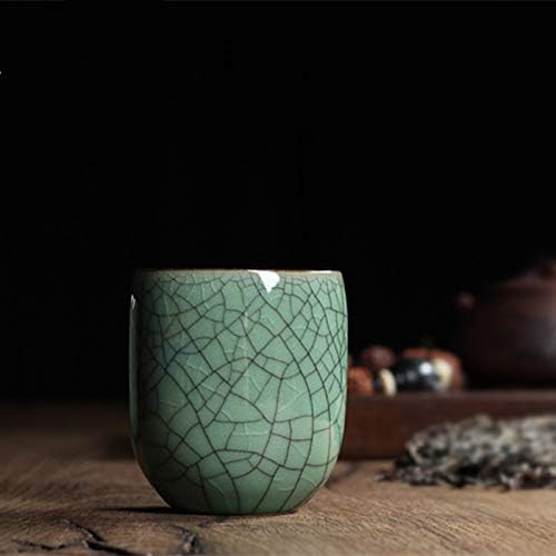 TeaCups 5oz Japanese Style Coffee Cup Porcelain Mugs Beer Handmade Celadon (1, Army Green01)