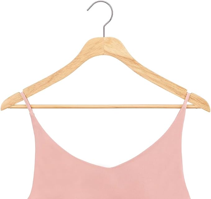 Whitmor Wooden Hangers, Premium Suit Hangers - Set of 20 - Durable & Slim Hanger - 360-Degree Rotatable Hook - Shoulder Grooves - Natural