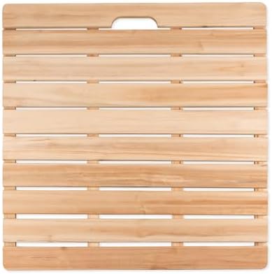 Natural Bamboo Bath Mat Waterproof Non Slip Wooden Shower Mat for Kitchen & Bathroom Rectangular Design (30x70cm 12x28in) Multi Purpose Use.