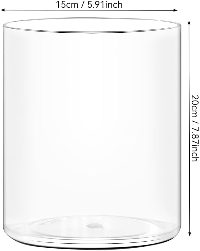 Acrylic Flower Vase Cylinder, 5.9" Tall Clear Plastic Vase for Centerpieces - Shatterproof Wedding, Event & Home Decor Vase, 5.9"X7.86" Tall Round - Clear