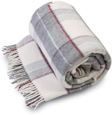 Merino Wool Throw Blanket 160 x 200 cm Military Style - Thick & Lightweight Army Camping, Bed Throw Double Throw Sofa Pad Cover (Grey)