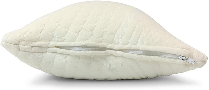 ORGANIC TEXTILES 100% Handmade Organic Shredded Latex Bed Pillow with Organic Cotton Removable Cover - (Travel, Pack of 1)