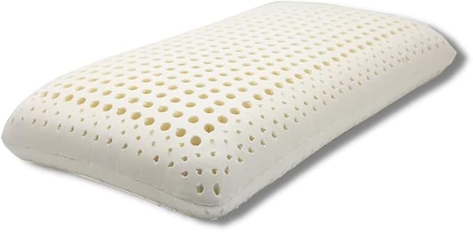 OrganicTextiles Dunlop Organic Latex Pillow with Organic Cotton Cover (King, 2-Pack) GOTS & GOLS Certified, Bed Pillow for Sleeping, Neck Pain Relief, Head Support, for Side Back Stomach Sleeper