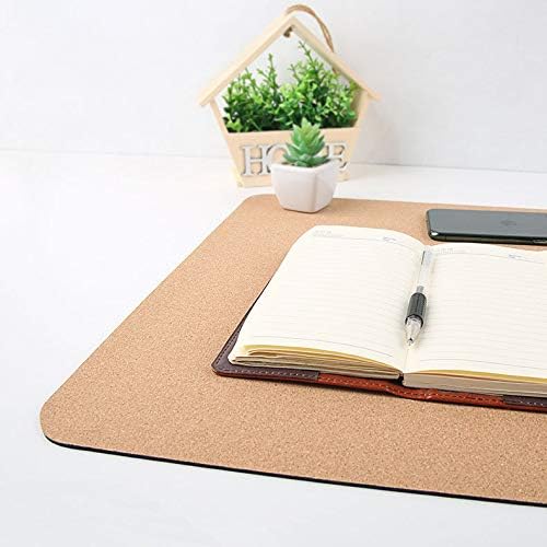 Ruby Lil Natural Cork & Leather Desk Writing Mat, Dual Use Desk Matt for Desktop,Multifunctional Office Desk Pad, PU Leather Mouse Pad,Light Green,35"x 18"