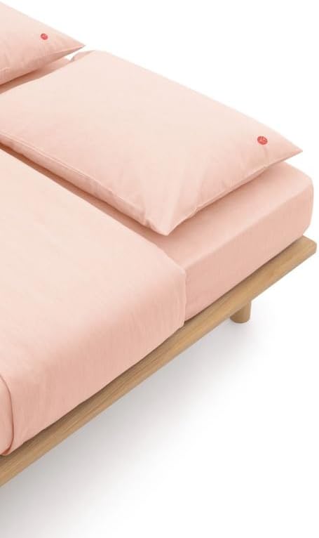AIZOME Bedsheet Set Made from 100% GOTS Organic Cotton, Non-Toxic Plant-Dyed 340 Thread Count, 340 Thread Count, Hypoallergenic for Sensitive Skin, 4-Piece (Rosé Rubia, California King)