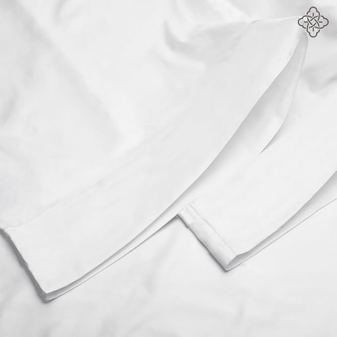 BIOWEAVES 100% Organic Cotton King Pillow Cases 300 Thread Count Soft Sateen Weave GOTS Certified – King Size, Set of 2, White