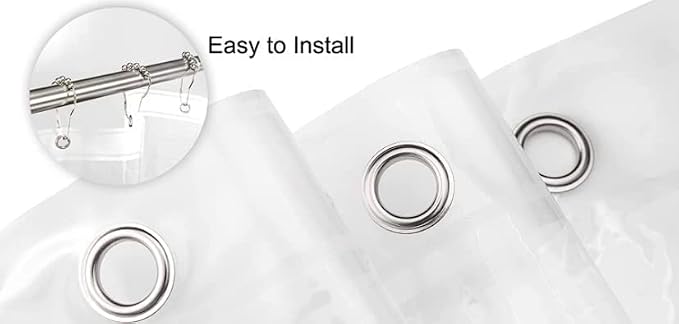 Home Expressions 6 Gauge PEVA Liner Magnetic Shower Curtain Liner 70"x72" (White)