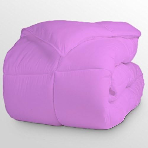Luxurious and Hypoallergenic 600 Thread Count 1 Piece Down Alternative Comforter 100% Egyptian Cotton Solid (Twin/Twin XL, Lavender)
